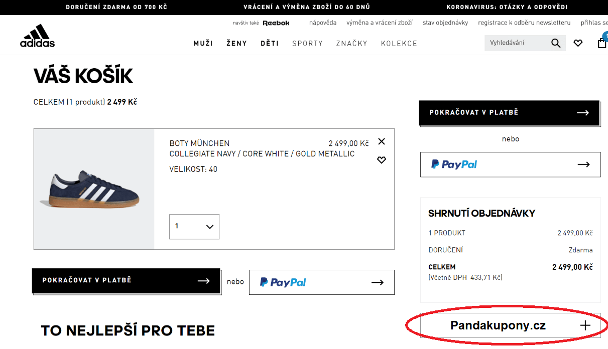 Adidas.cz slevové kupóny a kódy 👌 Červen 2023 Pandakupony.cz